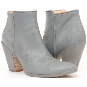 Barneys New York Gray Leather Ankle Boots Shoes Women's Sz 37 US 6.5